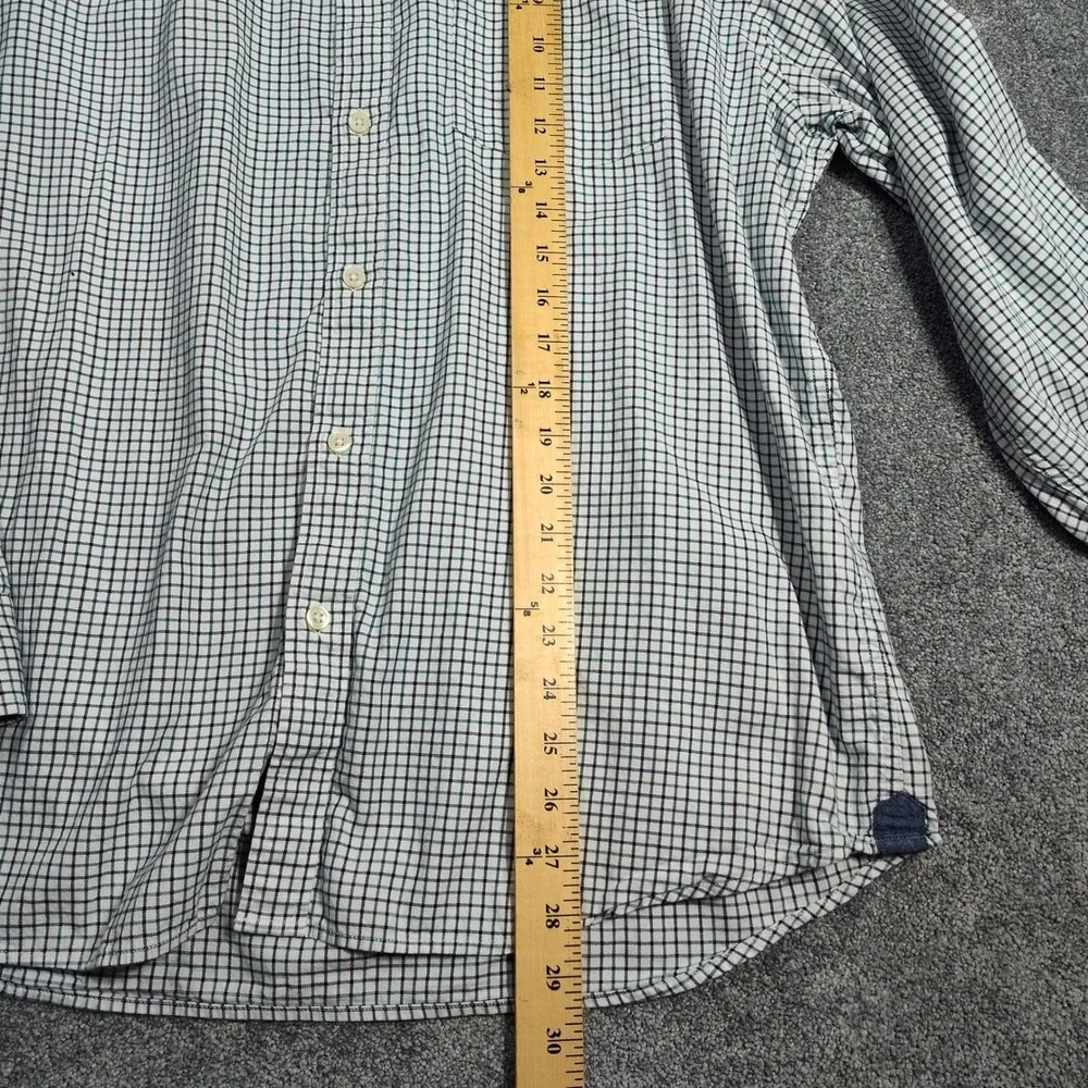 Banana Republic Mens Untucked Fit Organic Cotton Oxford Plaid Button Dn Shirt XL